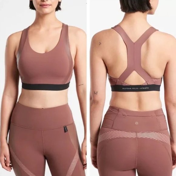 NWT Athleta X Allyson Felix Ultimate Legend Sports Bra & Shorts SET - SZ M - Picture 1 of 10
